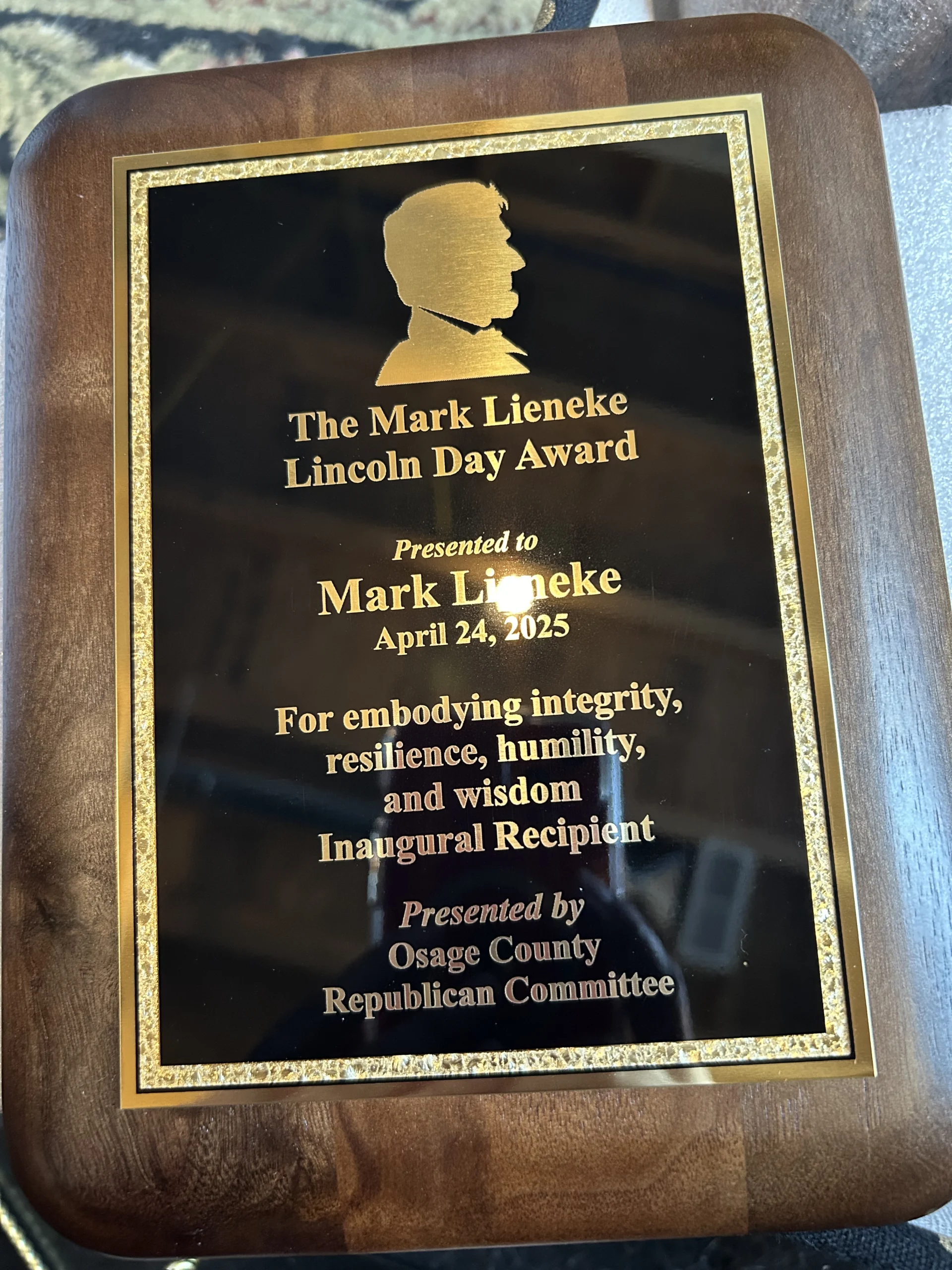 Lieneke keepsake plaque